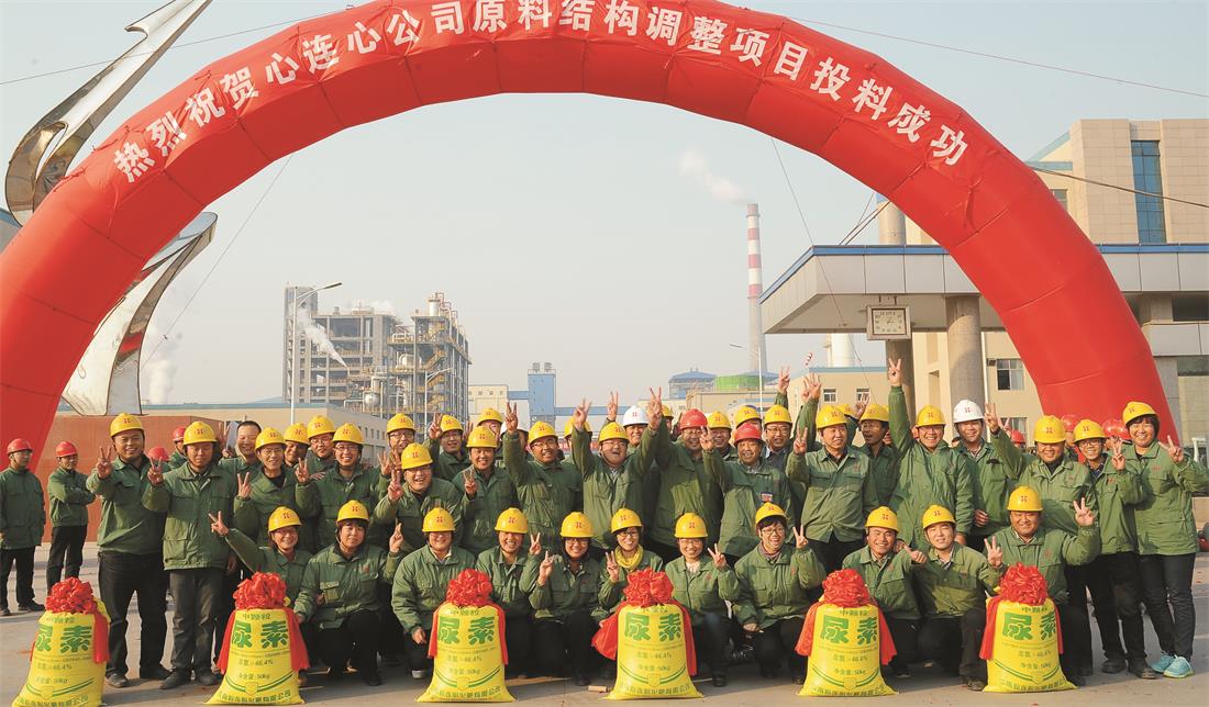2013年，原料结构调整项目开车成功